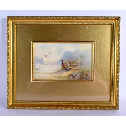 54 - A LARGE ROYAL WORCESTER PORCELAIN PLAQUE by James Stinton. 38 cm x 32 cm.