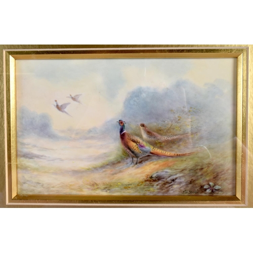 54 - A LARGE ROYAL WORCESTER PORCELAIN PLAQUE by James Stinton. 38 cm x 32 cm.