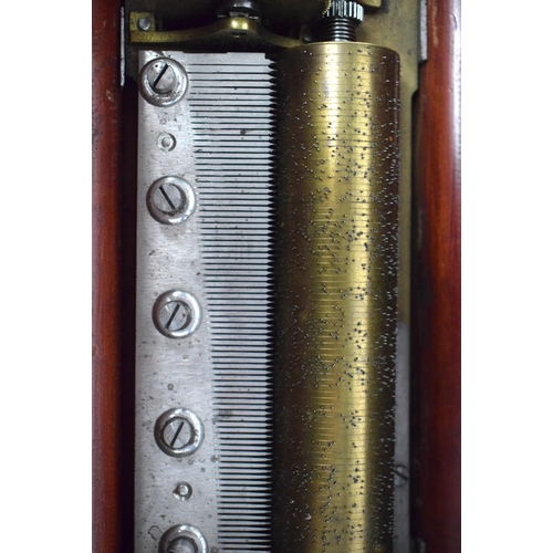 561 - AN ANTIQUE SWISS MUSICAL BOX. 37 cm wide, cylinder 16 cm wide.