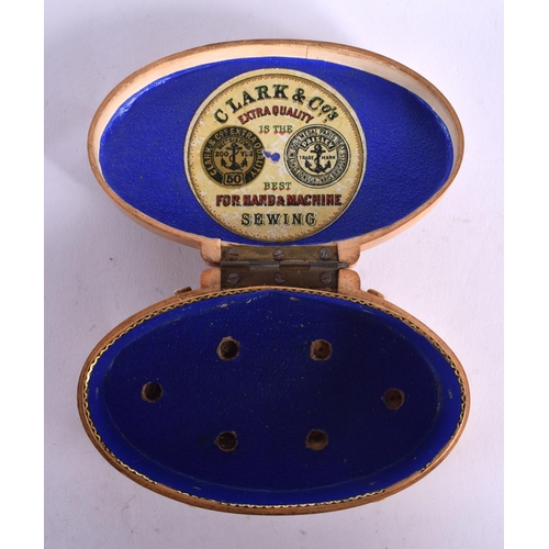 585 - AN ANTIQUE MAUCHLINWARE BOX. 11 cm x 7.5 cm.