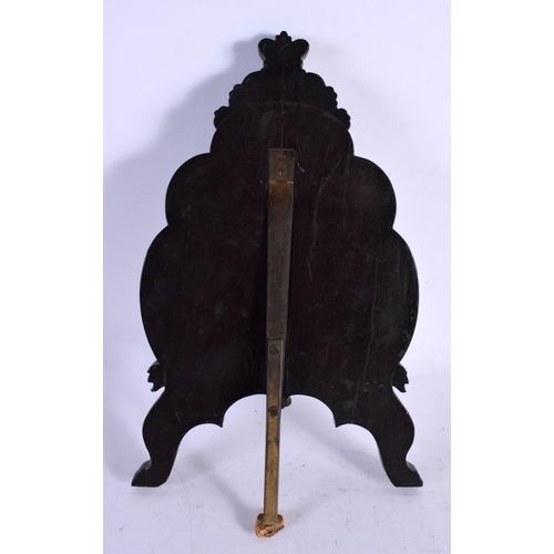 587 - A FINE 19TH CENTURY ANGLO INDIAN CARVED WOOD PHOTOGRAPH FRAME. 30 cm x 15 cm.