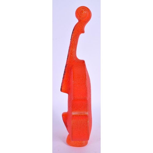 6 - A LOVELY KOSTA BODA VOLCANIC GLASS CELLO. 23 cm high.