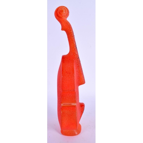 6 - A LOVELY KOSTA BODA VOLCANIC GLASS CELLO. 23 cm high.