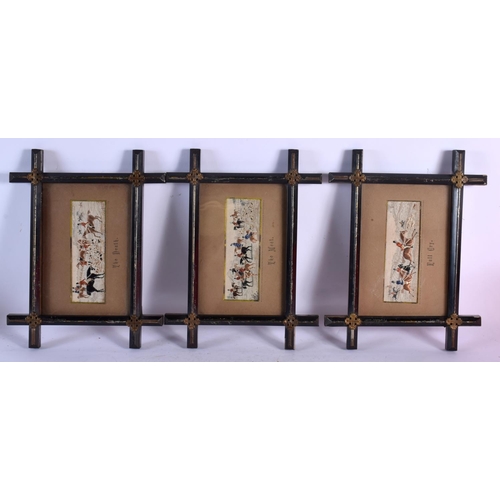 621 - THREE ANTIQUE STEVENOGRAPHS. 27 cm x 18 cm. (3)