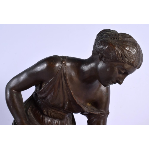 649 - A LARGE 19TH CENTURY ITALIAN GRAND TOUR BRONZE AND SIENNA MARBLE FOUNTAIN. 40 cm x 18 cm.