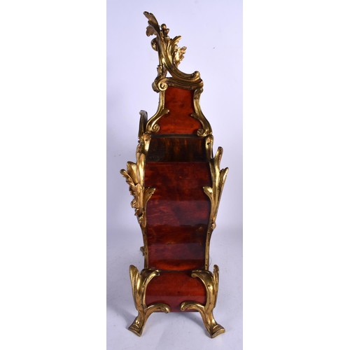 657 - AN ANTIQUE BRONZE AND TORTOISESHELL MANTEL CLOCK. 46 cm x 22 cm.