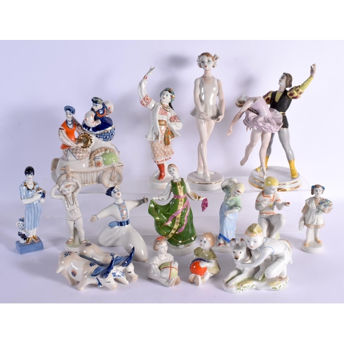 8 - A COLLECTION OF FIFTEEN UKRANIAN PORCELAIN FIGURES in various forms and sizes. (15)