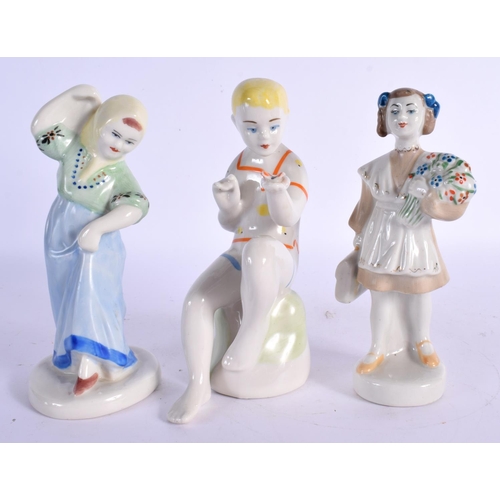 8 - A COLLECTION OF FIFTEEN UKRANIAN PORCELAIN FIGURES in various forms and sizes. (15)