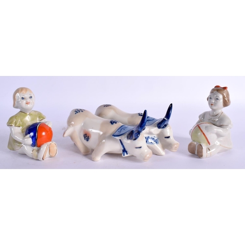 8 - A COLLECTION OF FIFTEEN UKRANIAN PORCELAIN FIGURES in various forms and sizes. (15)