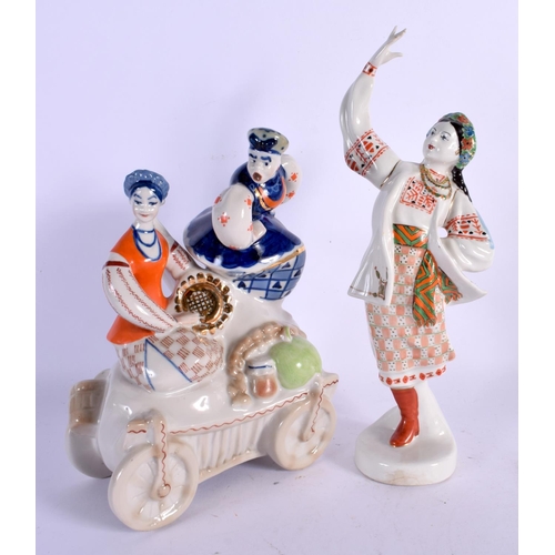 8 - A COLLECTION OF FIFTEEN UKRANIAN PORCELAIN FIGURES in various forms and sizes. (15)