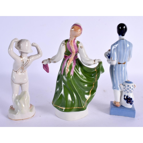 8 - A COLLECTION OF FIFTEEN UKRANIAN PORCELAIN FIGURES in various forms and sizes. (15)