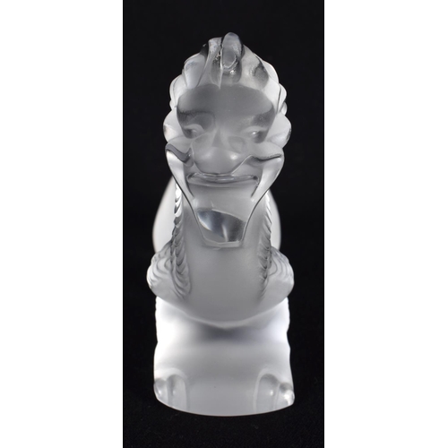 93 - A FRENCH LALIQUE GLASS DRAGON. 8 cm x 5 cm.