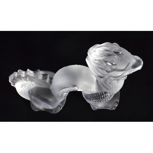 93 - A FRENCH LALIQUE GLASS DRAGON. 8 cm x 5 cm.