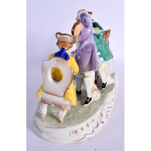 95 - A LARGE CONTINENTAL PORCELAIN FIGURAL GROUP. 25 cm x 18 cm.