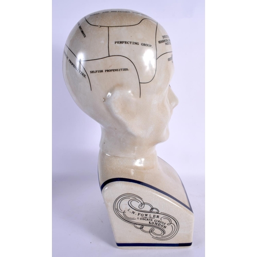 98 - A LARGE PHRENOLOGY POTTERY HEAD. 40 cm x 18 cm.