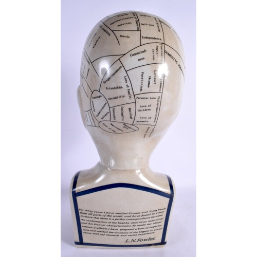 98 - A LARGE PHRENOLOGY POTTERY HEAD. 40 cm x 18 cm.