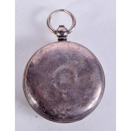 1006 - A SILVER VERGE POCKET WATCH.  Hallmarked London 1862, 5.2cm diameter, weight 136.3g