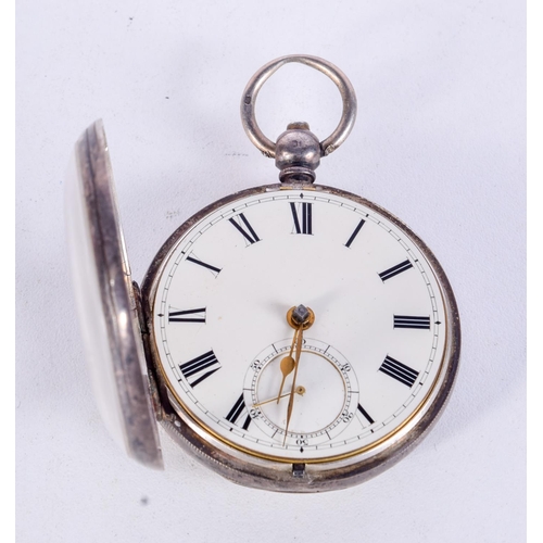 1006 - A SILVER VERGE POCKET WATCH.  Hallmarked London 1862, 5.2cm diameter, weight 136.3g