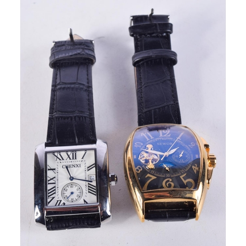 1045 - TWO GENTS FASHION WATCHES.  Largest 4.3cm incl crown (2)