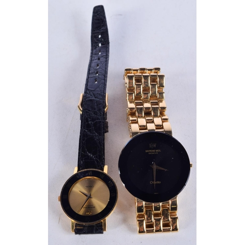 1046 - TWO RAYMOND WEIL WATCHES.  Largest dial 3.2cm incl crown (2)