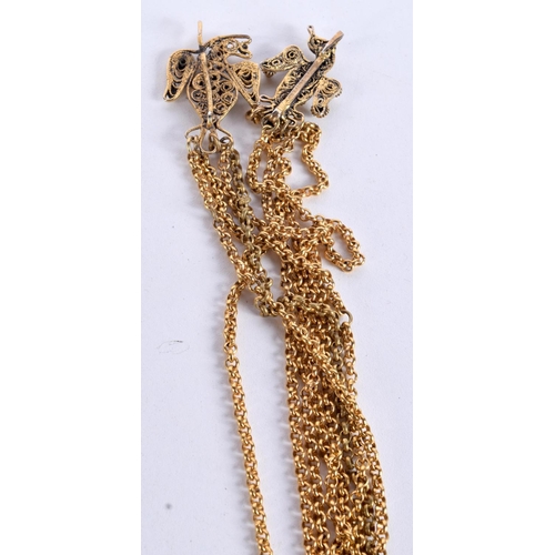 798 - A FILIGREE NECKLACE.  39cm long