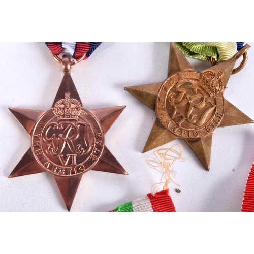 809 - FOUR WORLD WAR TWO MEDALS COMPRISING, CAMPAIGN STAR, ITALY STAR, ATLANTIC STAR AND  ARTIC STAR (4)