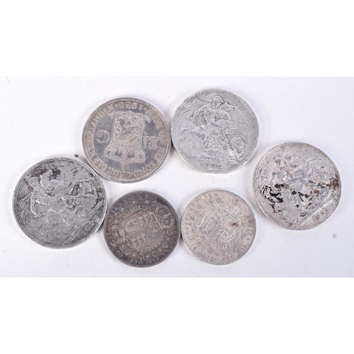 810 - SIX SILVER COINS.  Weight 136.9g (6)