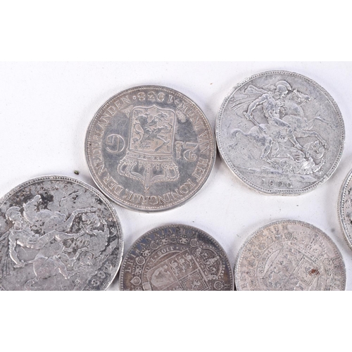 810 - SIX SILVER COINS.  Weight 136.9g (6)