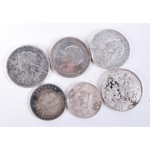 810 - SIX SILVER COINS.  Weight 136.9g (6)