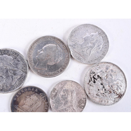 810 - SIX SILVER COINS.  Weight 136.9g (6)