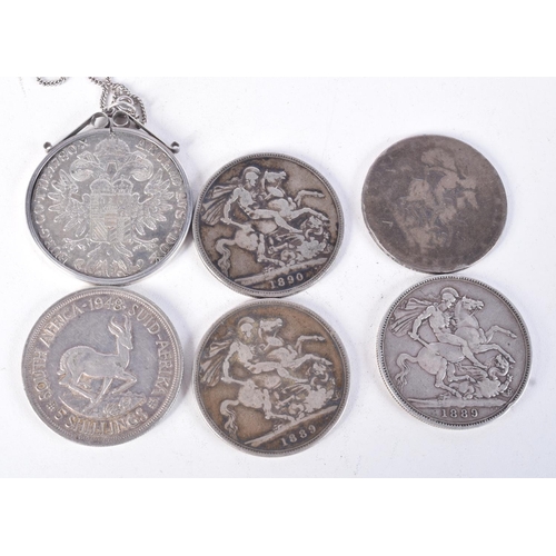 812 - SIX SILVER COINS.  Weight 174g (6)