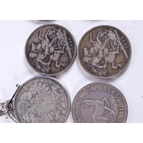 812 - SIX SILVER COINS.  Weight 174g (6)