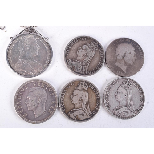 812 - SIX SILVER COINS.  Weight 174g (6)