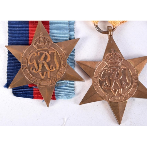 815 - FOUR WORLD WAR TWO MEDALS COMPRISING, TWO WAR MEDALS, AFRICA STAR AND CAMPAIGN STAR (4)