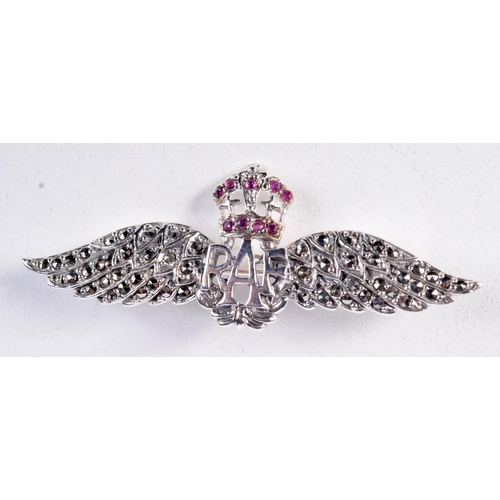 818 - A STERLING SILVER RAF SWEETHEART BROOCH.  Stamped Sterling, 5.5cm x 2cm, weight 6.7g