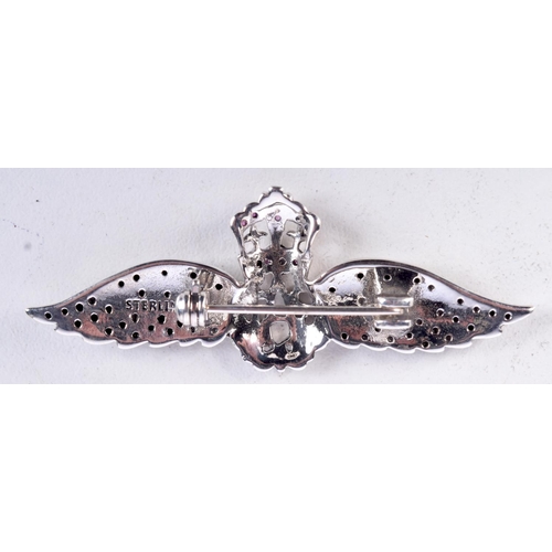 818 - A STERLING SILVER RAF SWEETHEART BROOCH.  Stamped Sterling, 5.5cm x 2cm, weight 6.7g