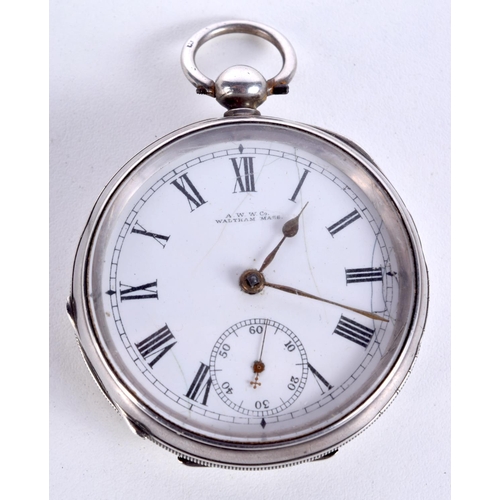 825 - SILVER VERGE POCKET WATCH.  Hallmarked Birmingham 1891, 5.3cm diameter, weight 120g