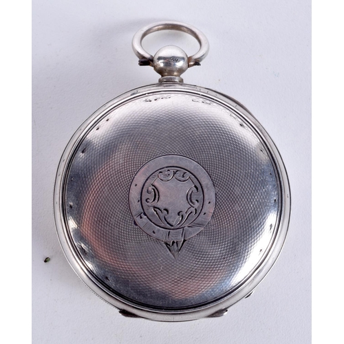 825 - SILVER VERGE POCKET WATCH.  Hallmarked Birmingham 1891, 5.3cm diameter, weight 120g