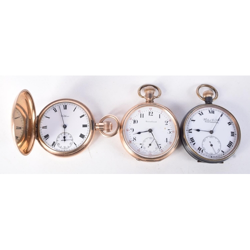 827 - 3 X POCKET WATCHES.  5cm diameter (3)