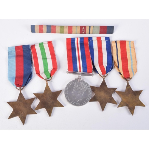 828 - FIVE WORLD WAR TWO MEDALS COMPRISING, WAR MEDAL, AFRICA STAR AND CAMPAIGN STAR, ITALY STAR AND FRANC... 