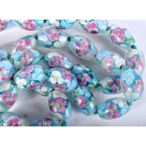 918 - TWO ITALIN GLAAS BEAD NECKLACES.  Longest 42cm