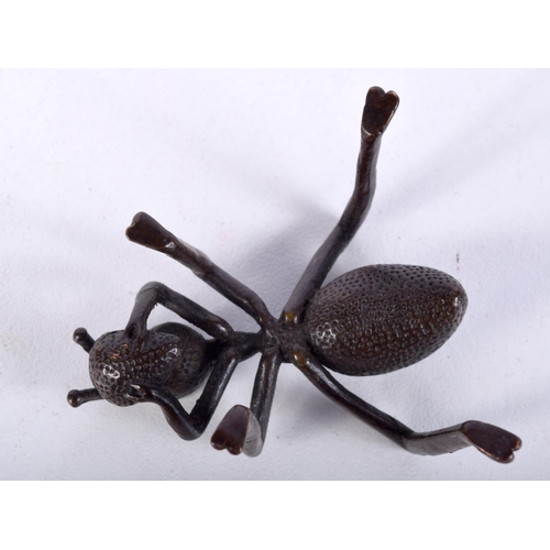 931 - A JAPANESE BRONZE MODEL OF AN ANT.  4.4cm x 4.8cm x 2.7cm, weight 33.4g