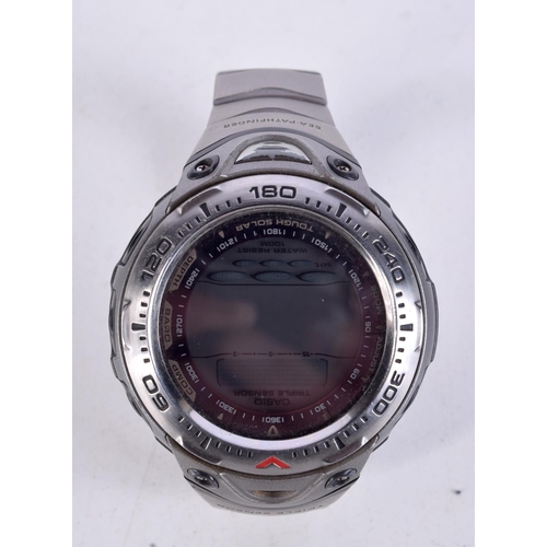 941 - A CASIO TRIPLE SENSOR WATCH.  Dial 5cm