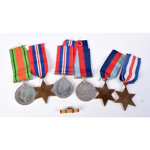 956 - 2ND WW MEDALS CONSISTING OF 2 GREAT WAR MEDALS, 2 1939 - 1945 STARS, A DEFENCE MEDAL AND A FRANCE AN... 