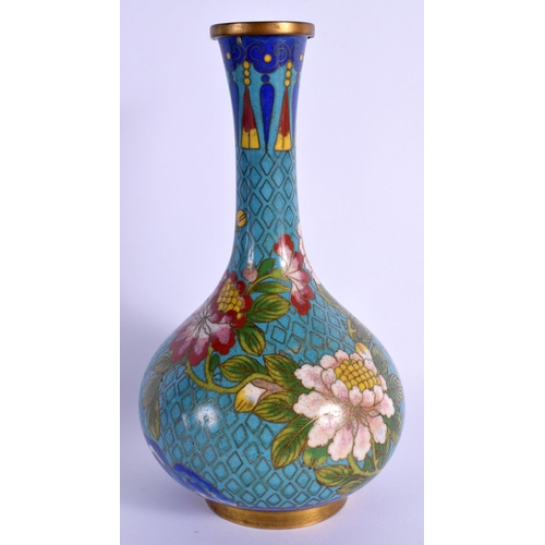 1504 - A 19TH CENTURY CHINESE CLOISONNE ENAMEL VASE Late Qing/Republic. 20 cm x 8 cm.