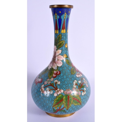 1504 - A 19TH CENTURY CHINESE CLOISONNE ENAMEL VASE Late Qing/Republic. 20 cm x 8 cm.