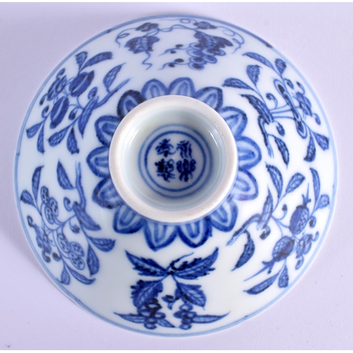 1508 - A CHINESE BLUE AND WHITE PORCELAIN CONICAL BOWL 20th Century. 10 cm wide.