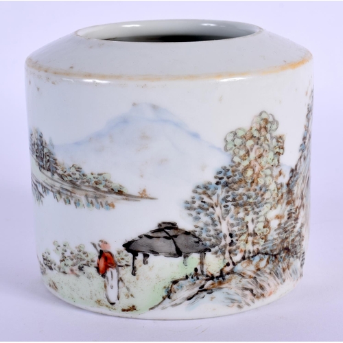 1540 - A CHINESE FAMILLE ROSE PORCELAIN BRUSH WASHER 20th Century. 7.5 cm wide.