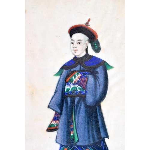 1551 - Chinese School (19th Century) Pith, Watercolours, Figures. 22 cm x 14 cm.