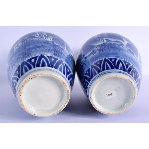 1557 - THREE PAIRS OF 19TH CENTURY JAPANESE MEIJI PERIOD PORCELAIN VASES. Largest 50 cm x 15 cm. (6)